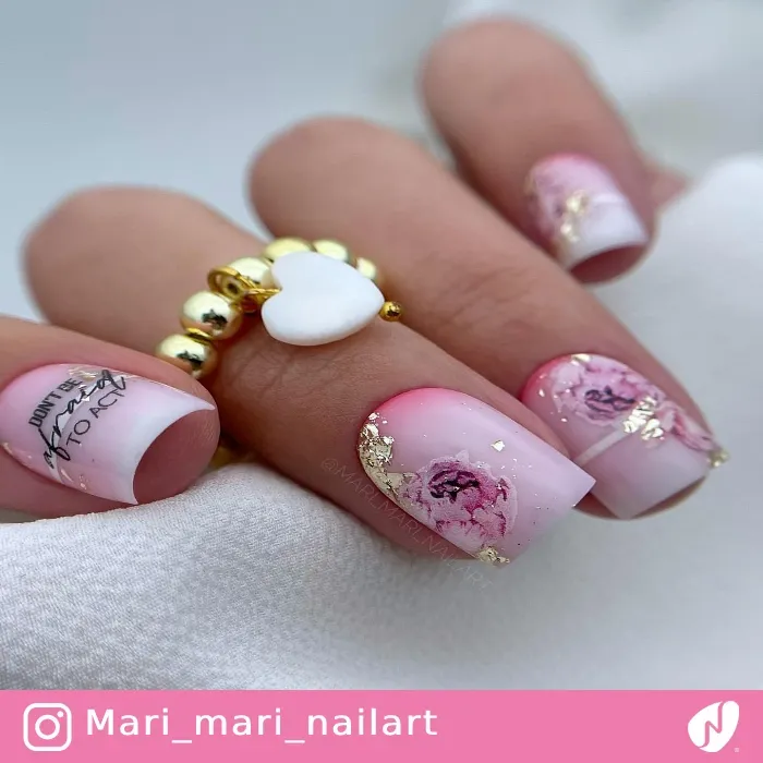 Pink Floral Spring Nails